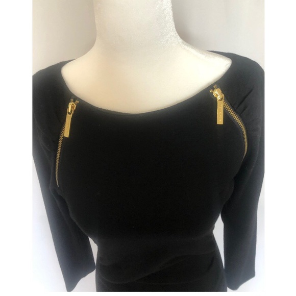 Michael Kors Black Dress with Gold Zippers - Picture 7 of 8